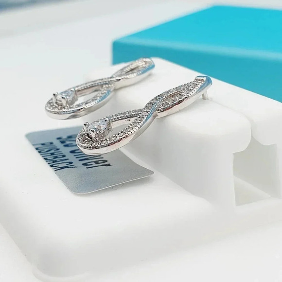 "925 Sterling Silver CZ Beautiful Earrings for Women, 1USPAR4225 - Picture 10 of 11